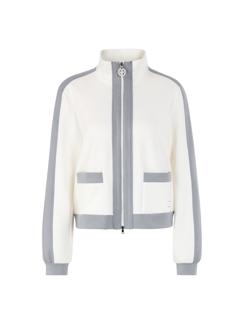 Marc Cain Loose jersey jacket, white, 36 N