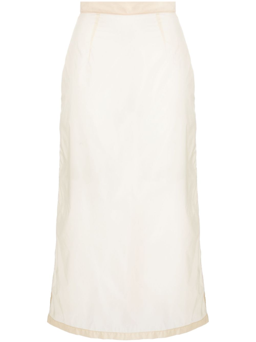 Semi-sheered high-waisted skirt - Neutrals
