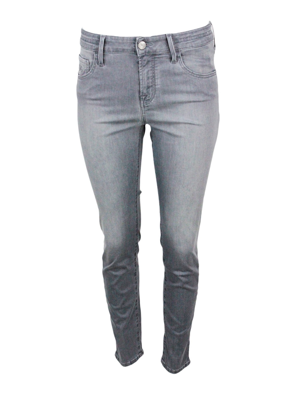 Kimberly Cropped Skynny 5-pocket Denim Trousers With Regular Waist In Soft Stretch Denim With Zip Closure