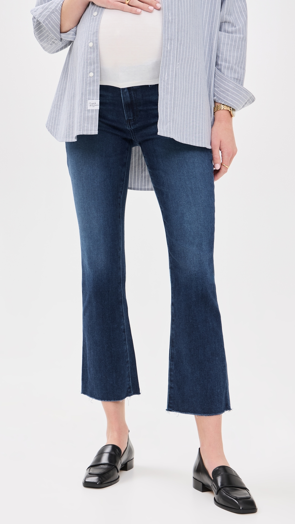 Claudine Maternity Jeans with Raw Hem Sail Away