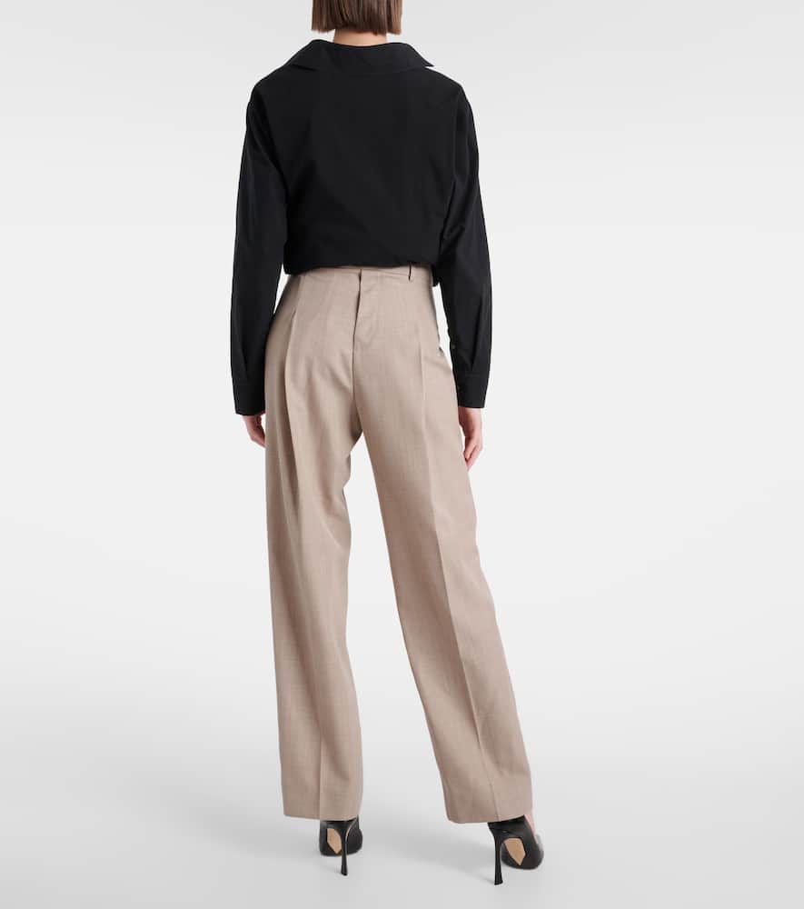 Virgin wool straight pants