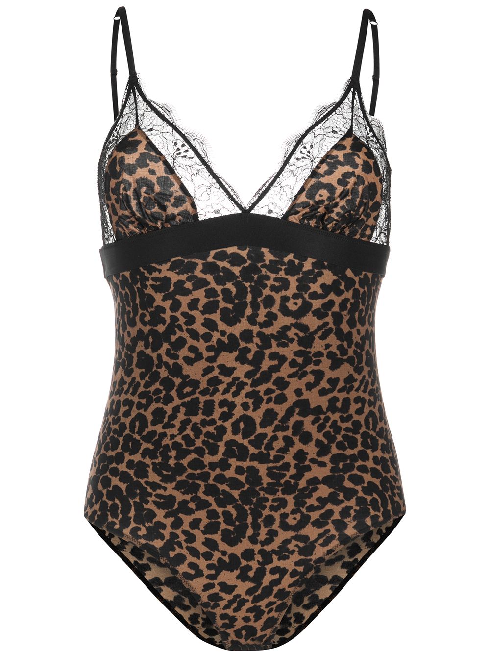 Leopard print bodysuit - Brown