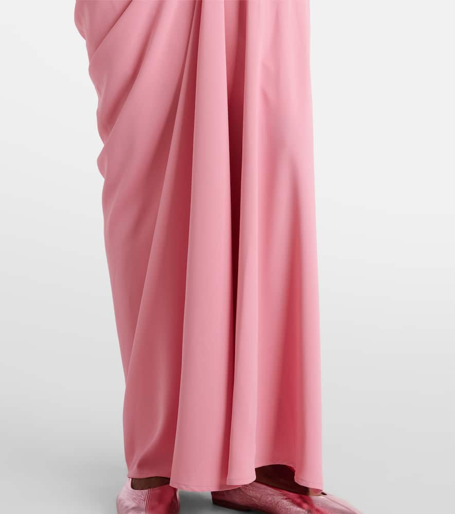 Draped crêpe maxi skirt