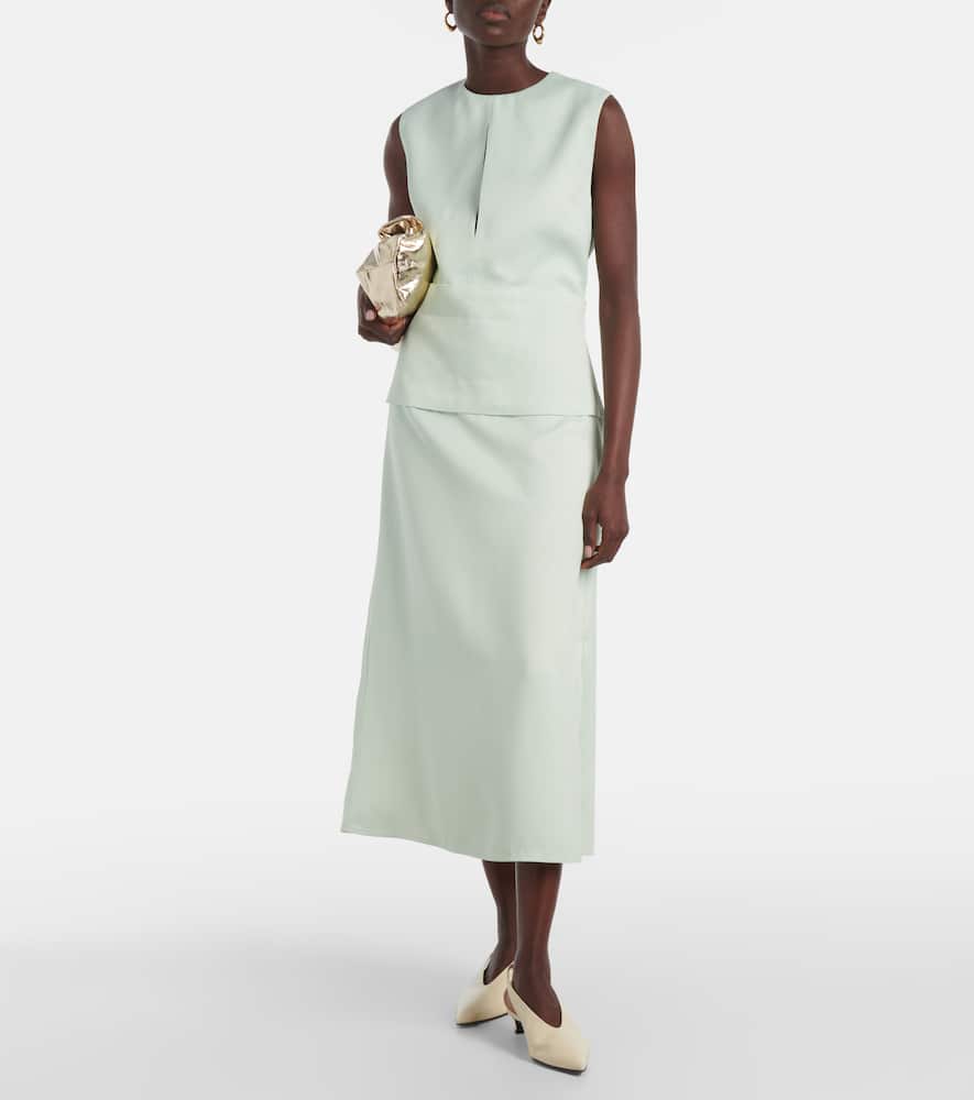 Cutout satin midi dress