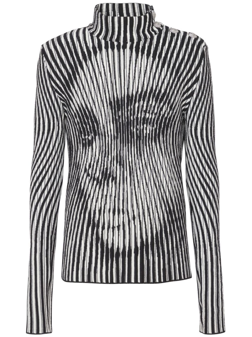 Face-motif knit jumper - Black