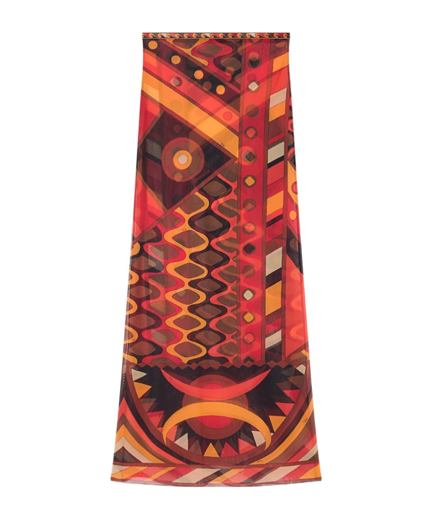 Vivara Print Long Tulle Skirt