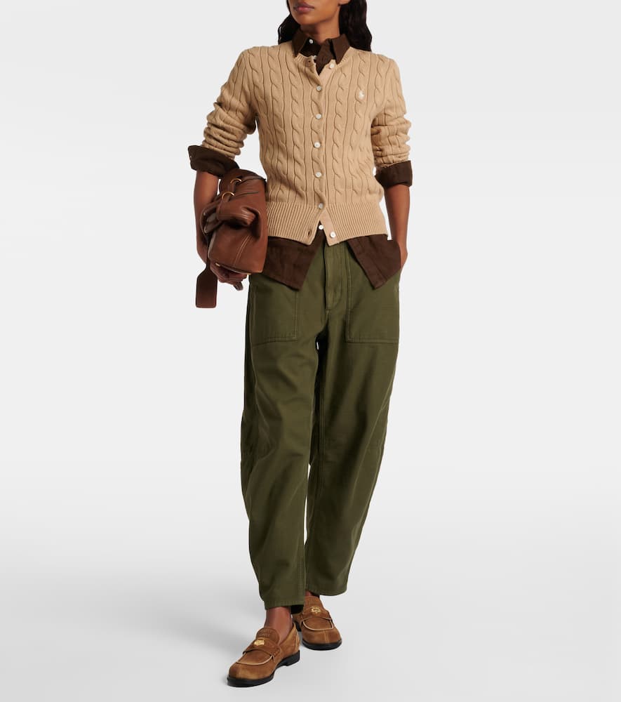 Cable-knit cotton cardigan