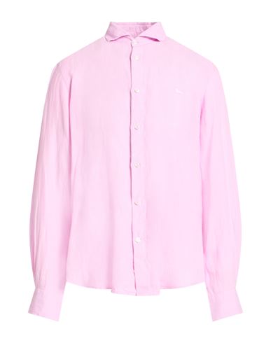 Man Shirt Pink Size 4XL Linen