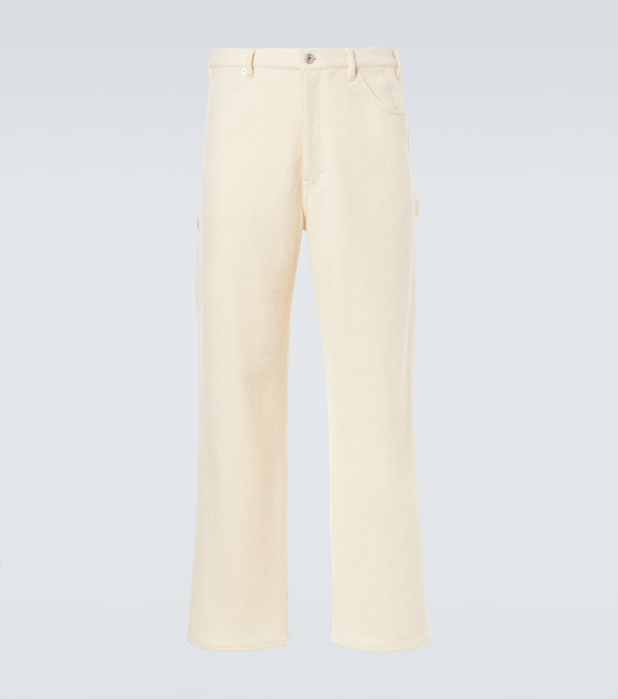 Wool tweed wide-leg pants