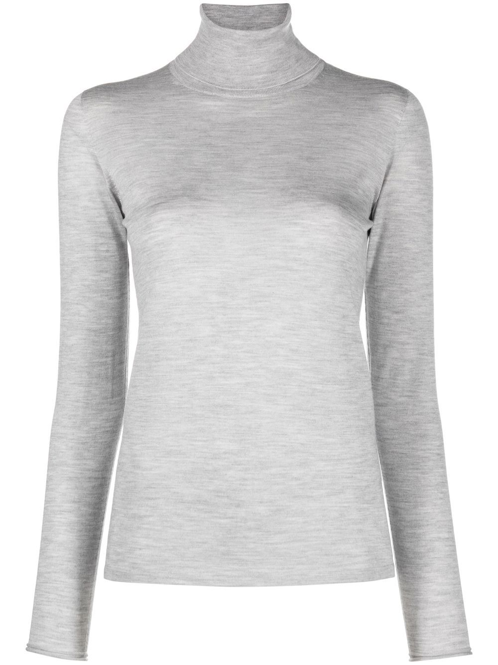 Roll-neck cashmere-silk jumper - Grey