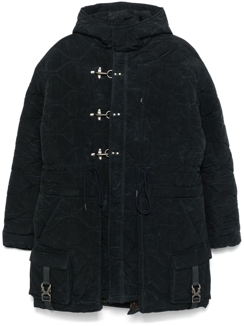 Lace-up fishtail parka - Black