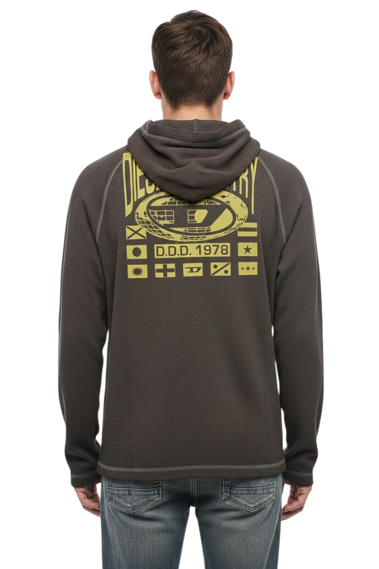 Brown Logo Regular Hoodie