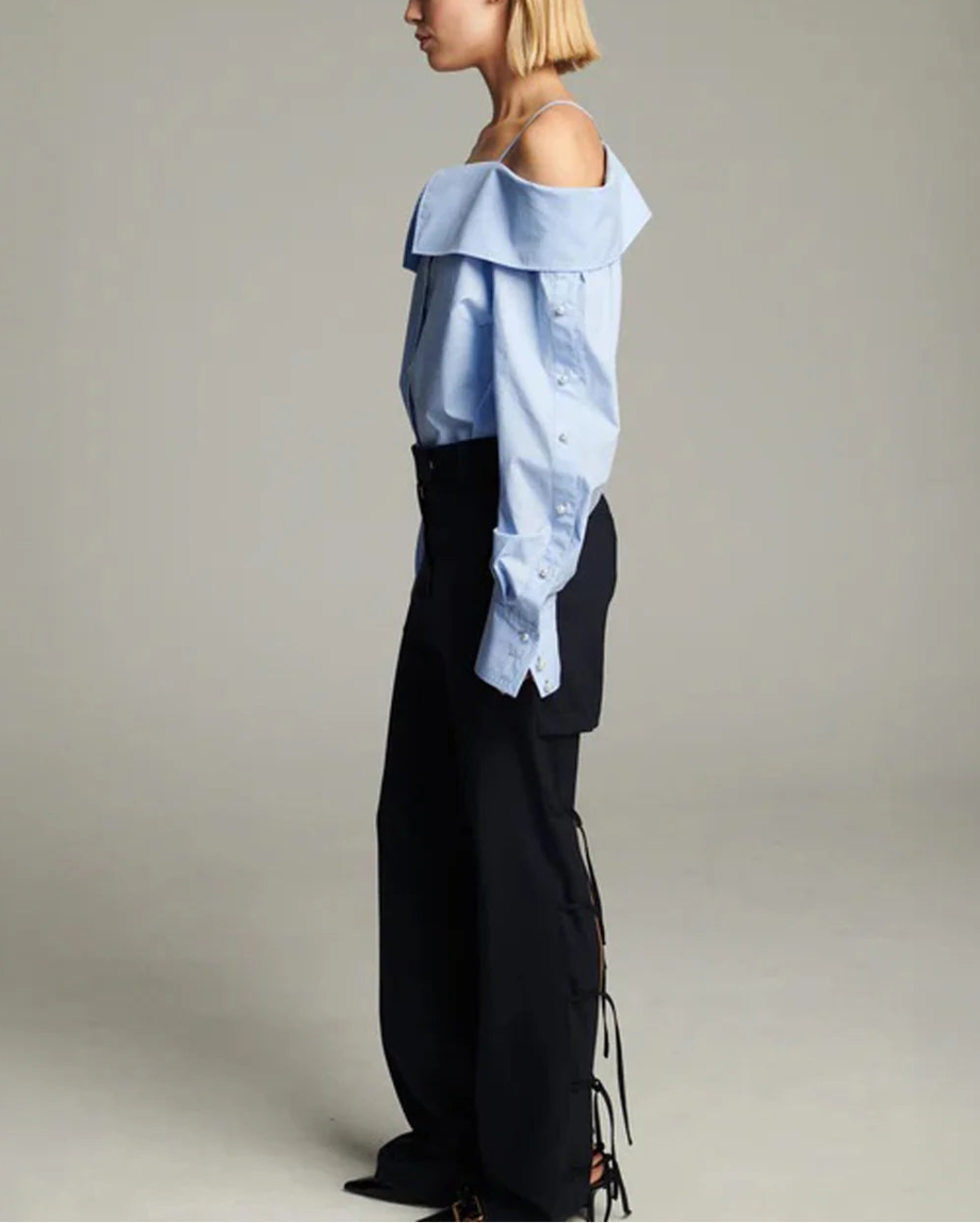 Snap Spaghetti Strap Shirt
