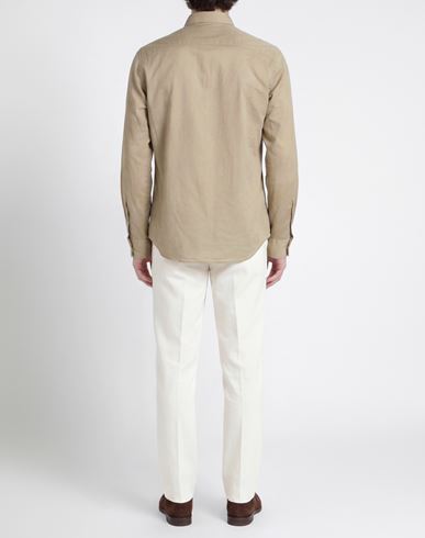 Man Shirt Khaki Size 15 Cotton, Elastane