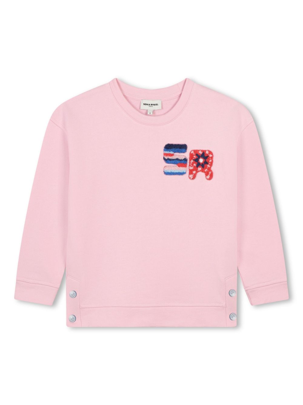 Logo-lettering cotton sweatshirt - Pink