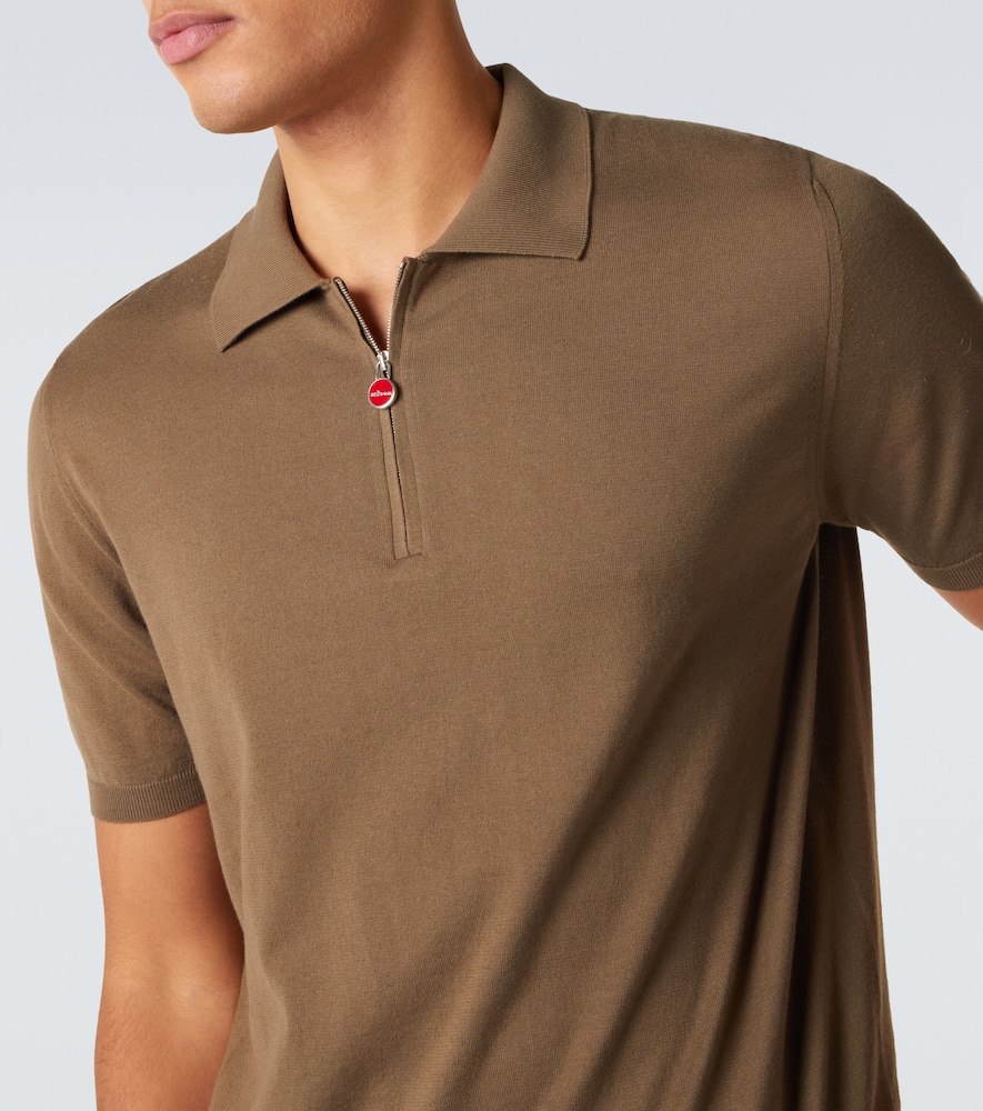 Cotton half-zip polo shirt