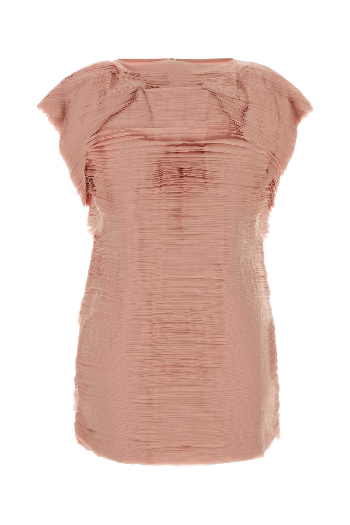 Ruched Nylon Mini Dress — Pink