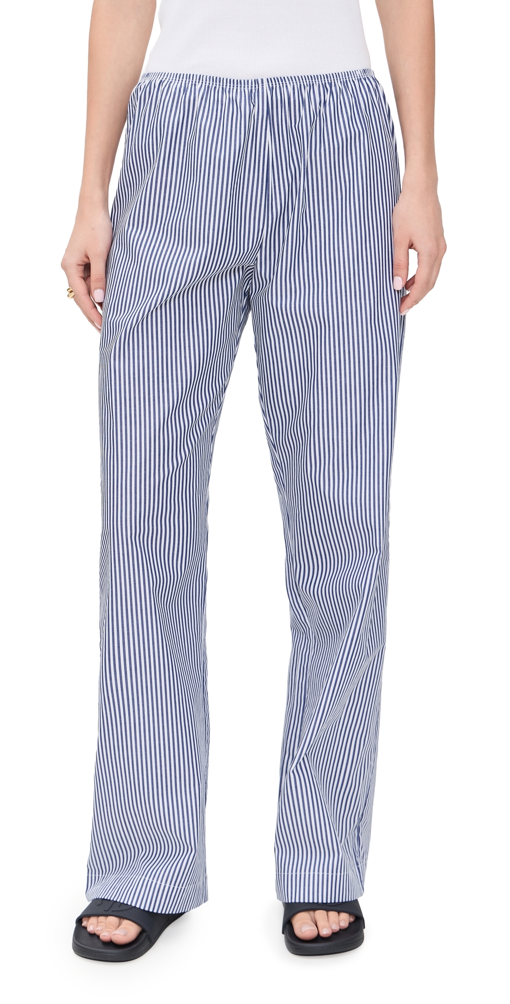The Pop Simple Pants Navy Stripe