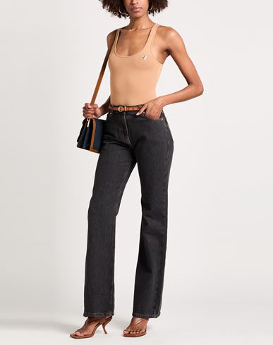 Woman Bodysuit Sand Size L Cotton, Elastane