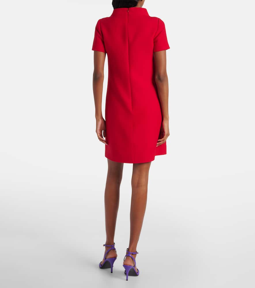 Embellished wool and silk minidress