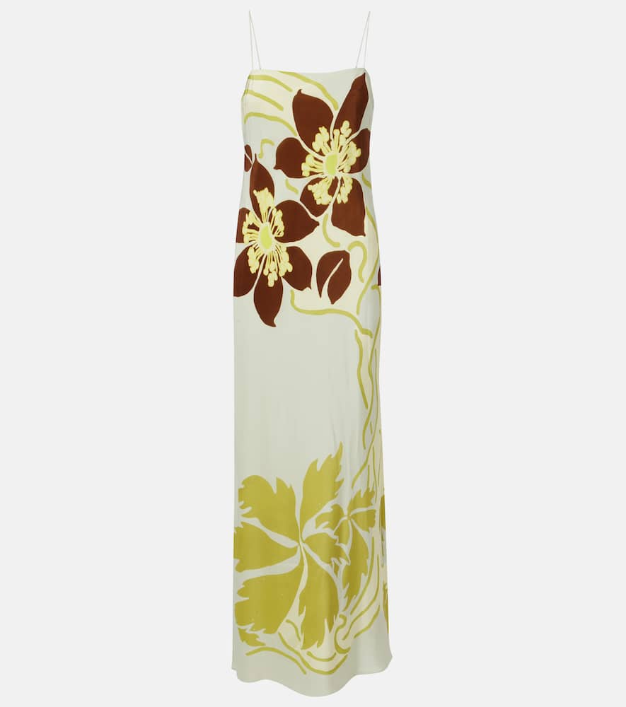 Amaia floral silk crêpe slip dress