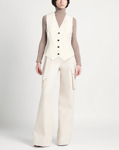 Woman Tailored Vest Ivory Size 10 Polyester, Viscose, Elastic fibres