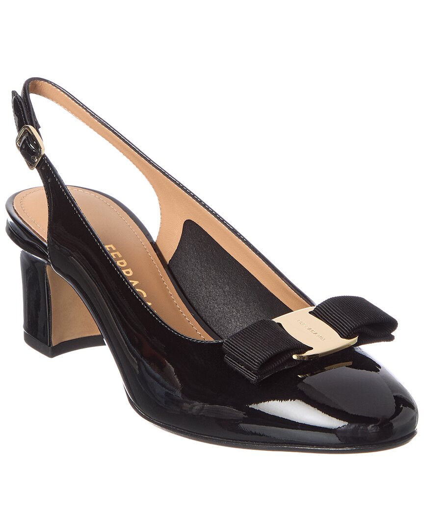 Vara Bow Patent Slingback Pump