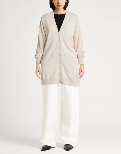 Woman Cardigan Cream Size 8 Merino Wool