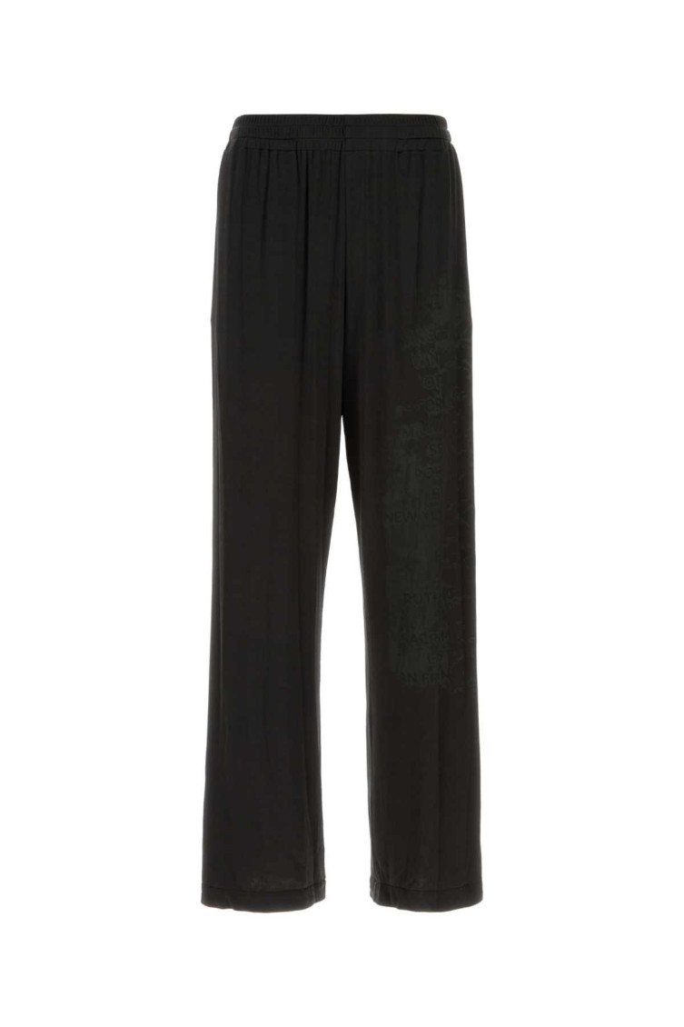 Black Stretch Acetate P-jester Pant