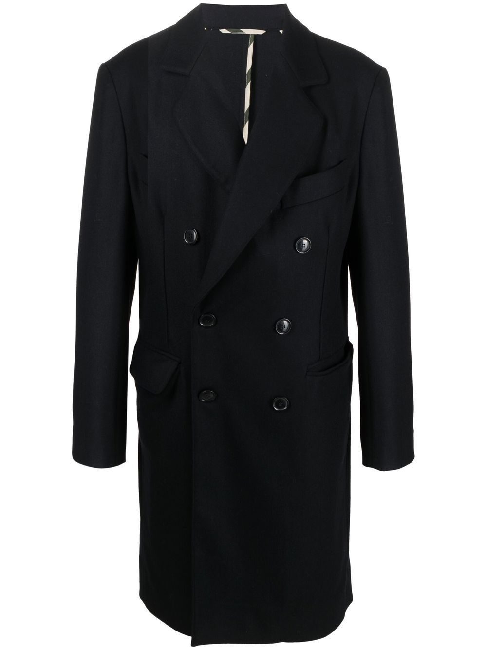 Double-breasted wool coat - Blue