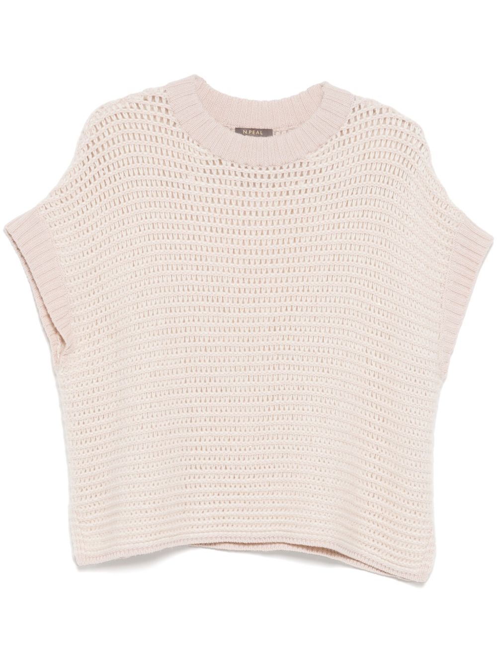 Mesh stitch poncho jumper - Pink
