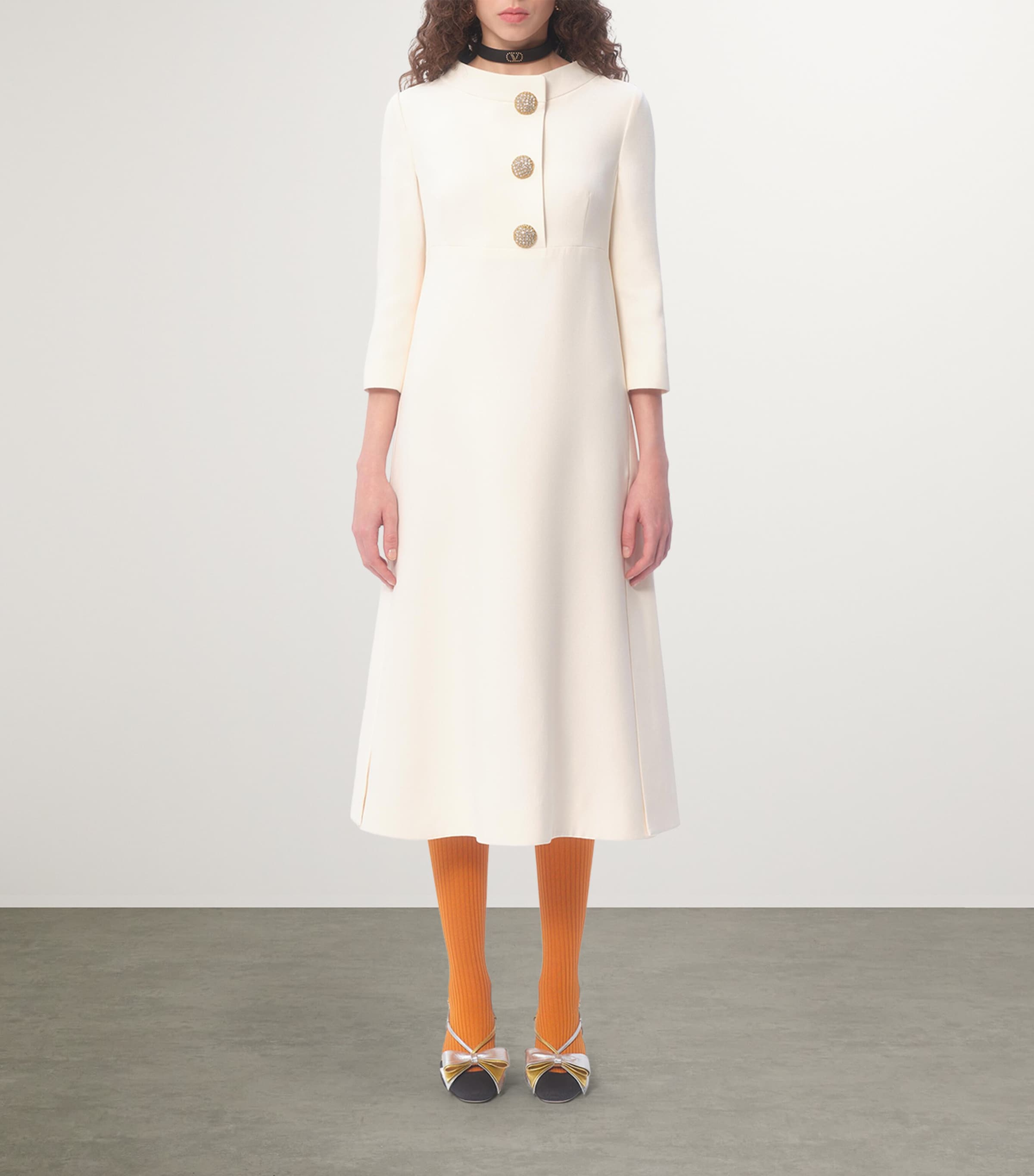 Virgin Wool-Silk Midi Dress