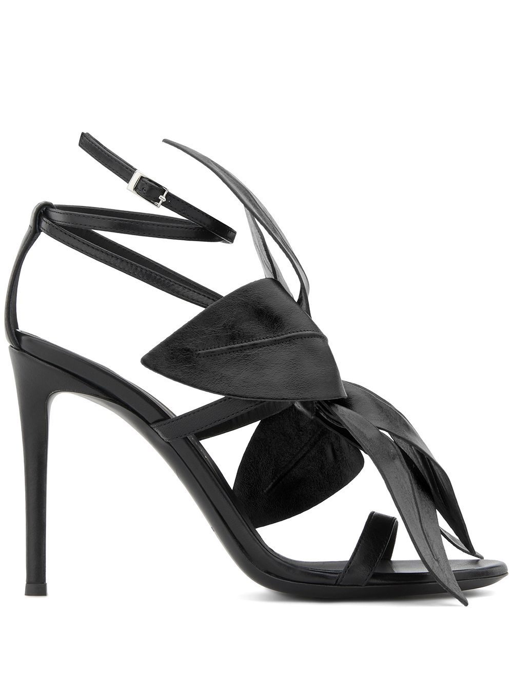 Lilium floral-embellished stiletto sandals - Black