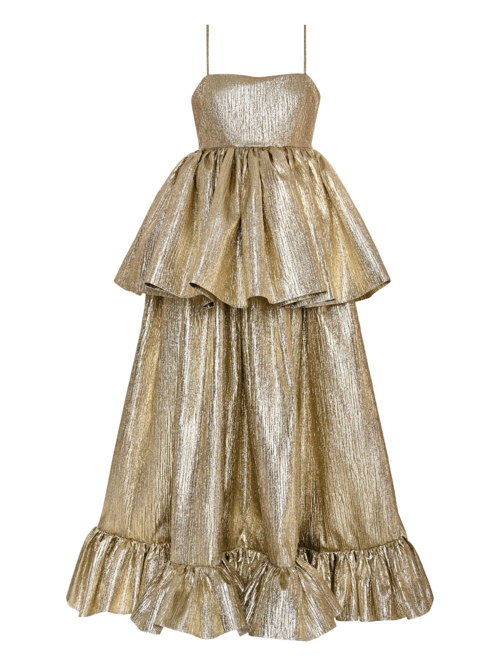 Metallic tiered maxi dress - Gold