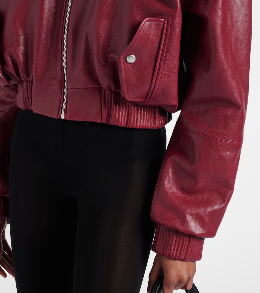Cropped leather jacket