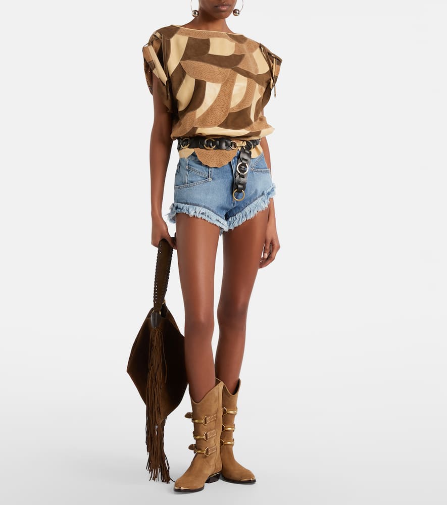 Dalmy perforated suede top
