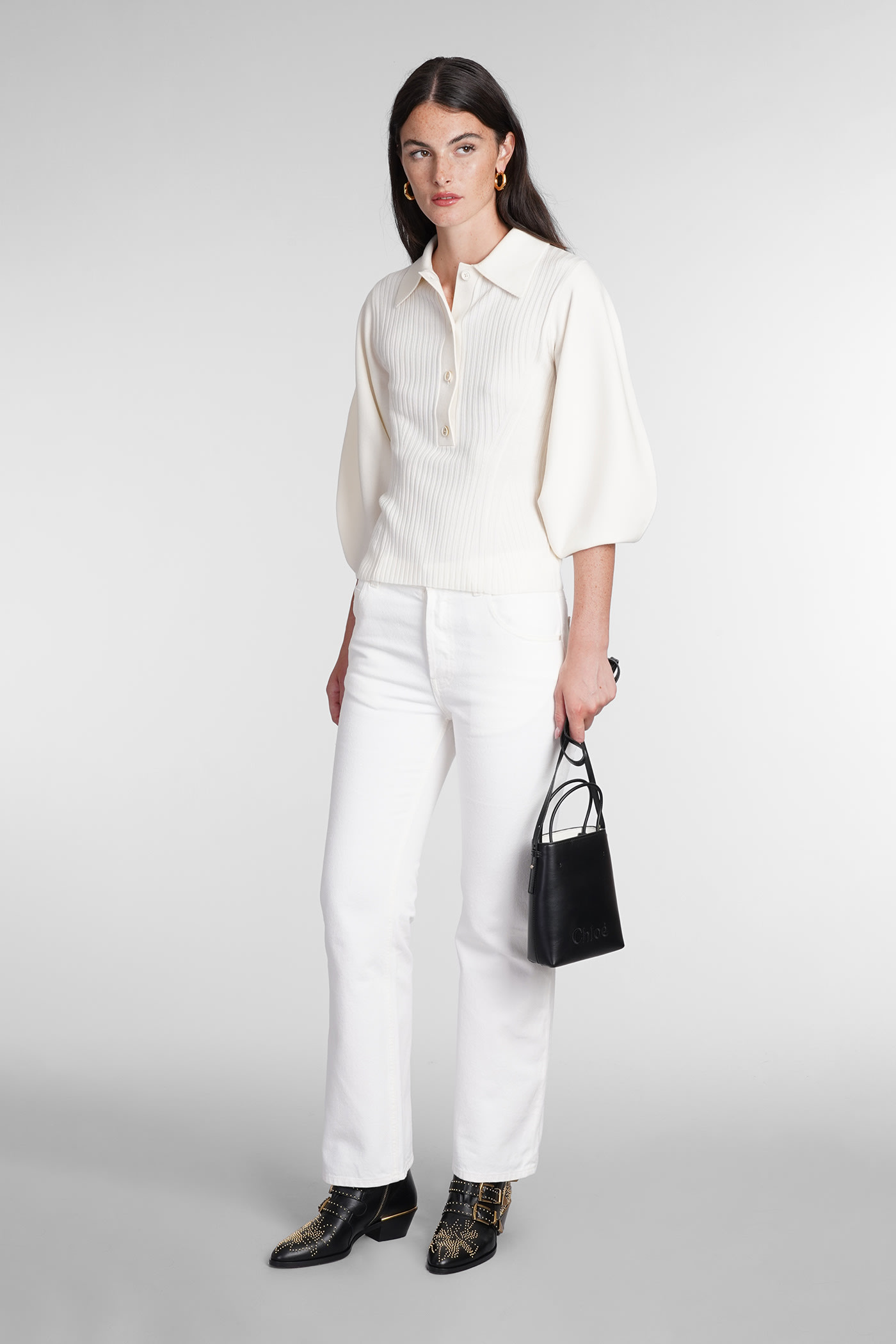 Pants In White Cotton