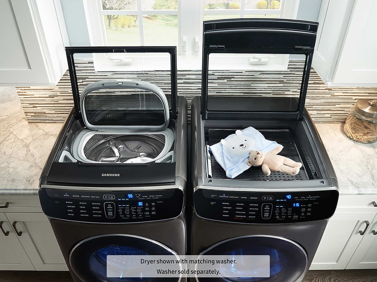 7.5 cu. ft. Smart Electric Dryer with FlexDry™ in Black Stainless Steel(DVE60M9900V/A3)