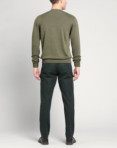 Man Sweater Dark green Size 44 Cotton