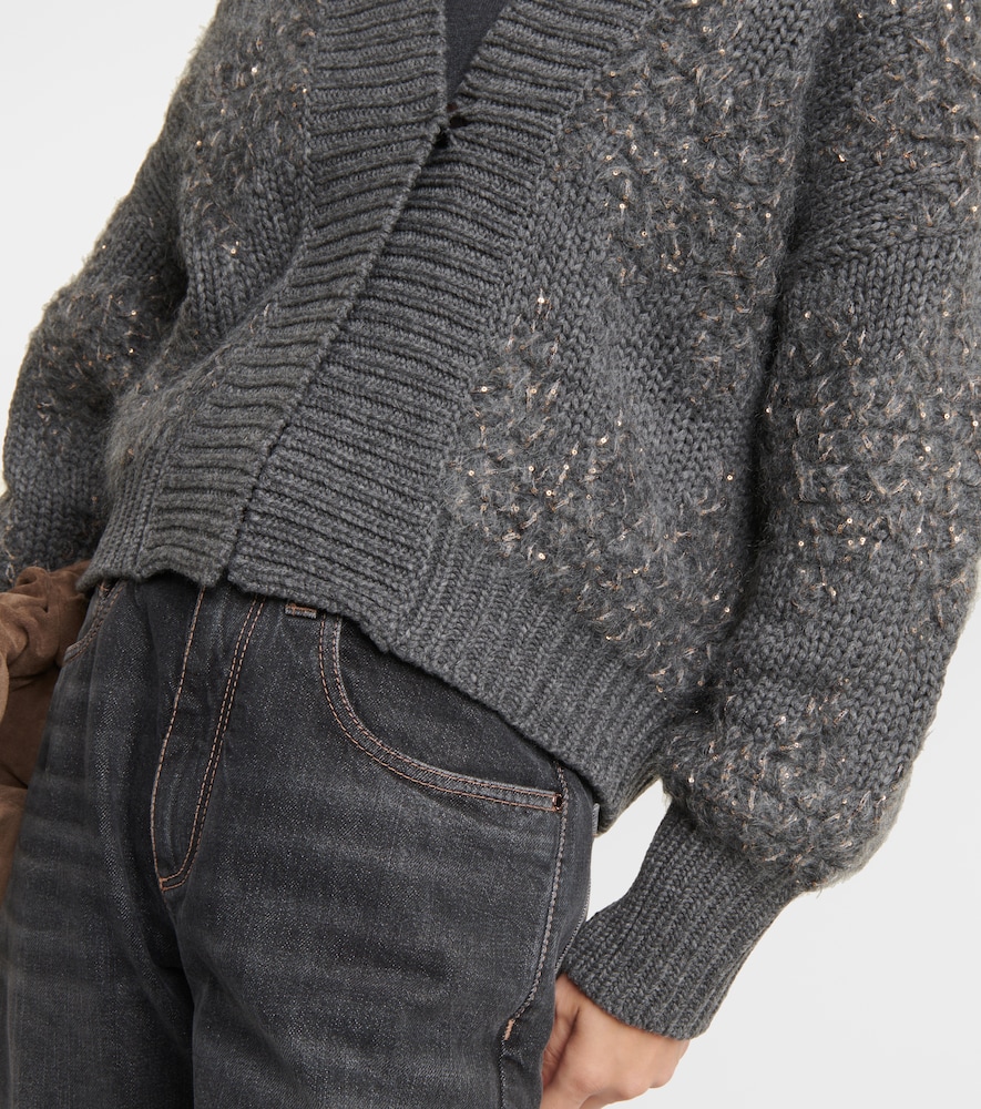 Wool, cashmere, and silk cardigan