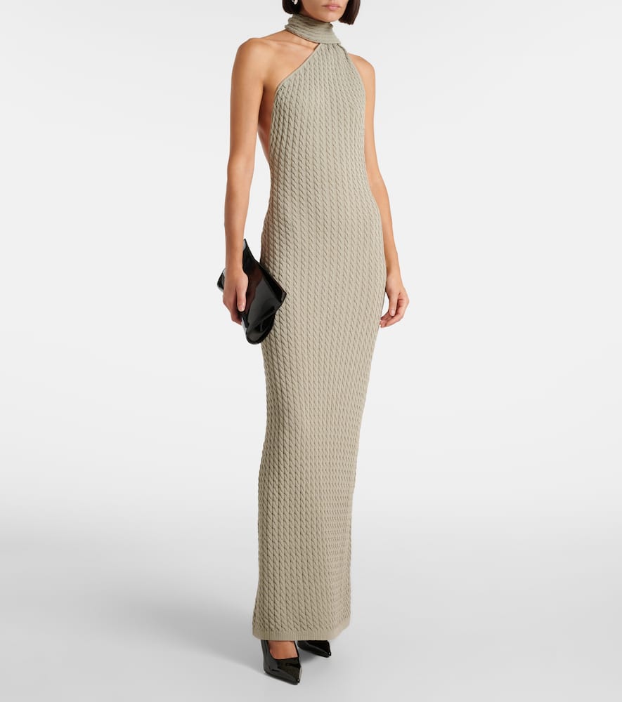 Aya Muse Atria cable-knit cotton-blend maxi dress