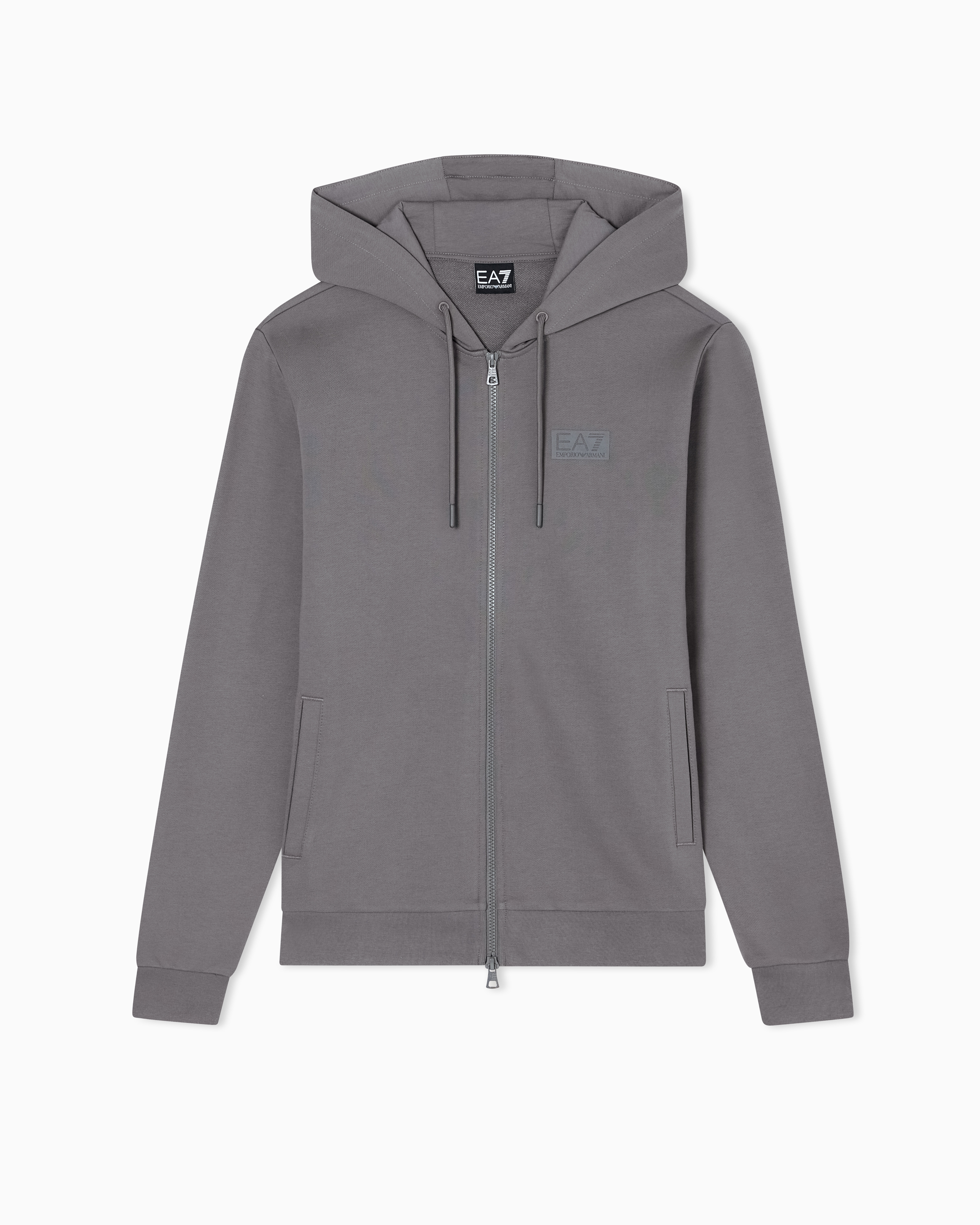 Logo Series cotton hooded, zip-up sweatshirt
