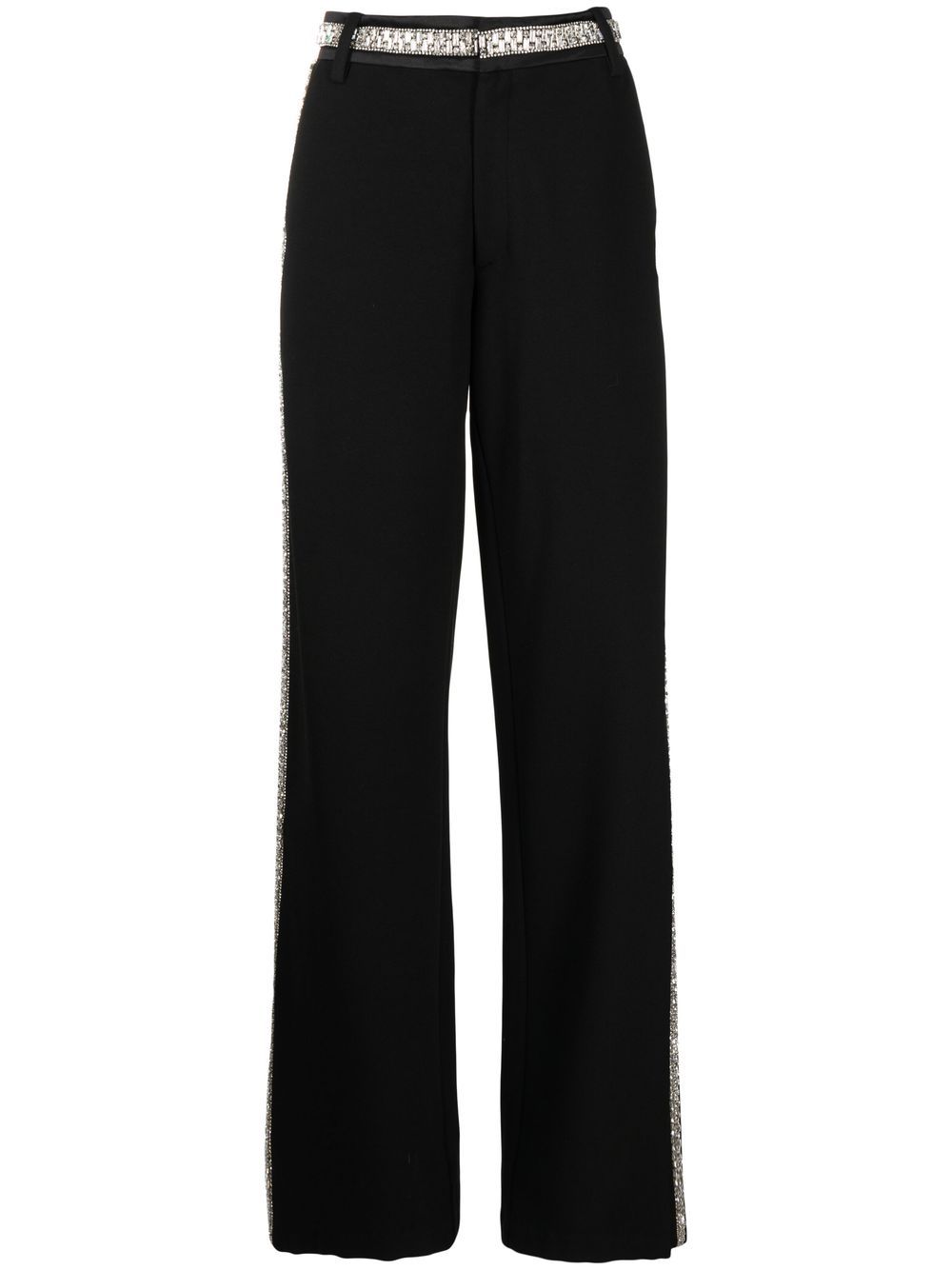 Jessa crystal-embellished trousers - BLACK/SILVER