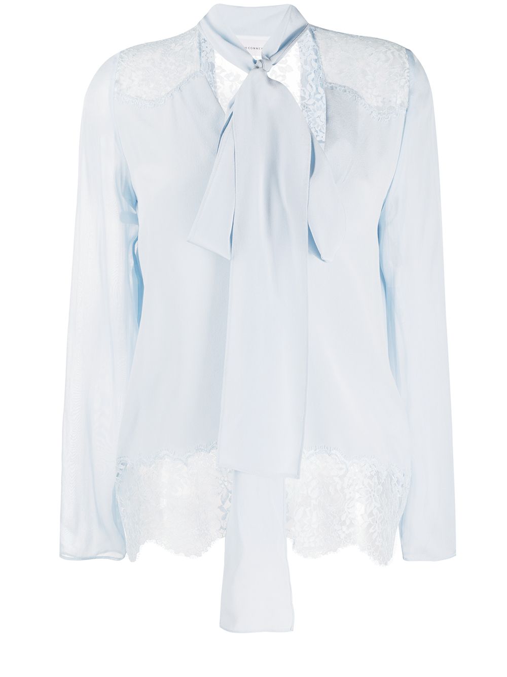 Pussy-bow silk blouse - Blue