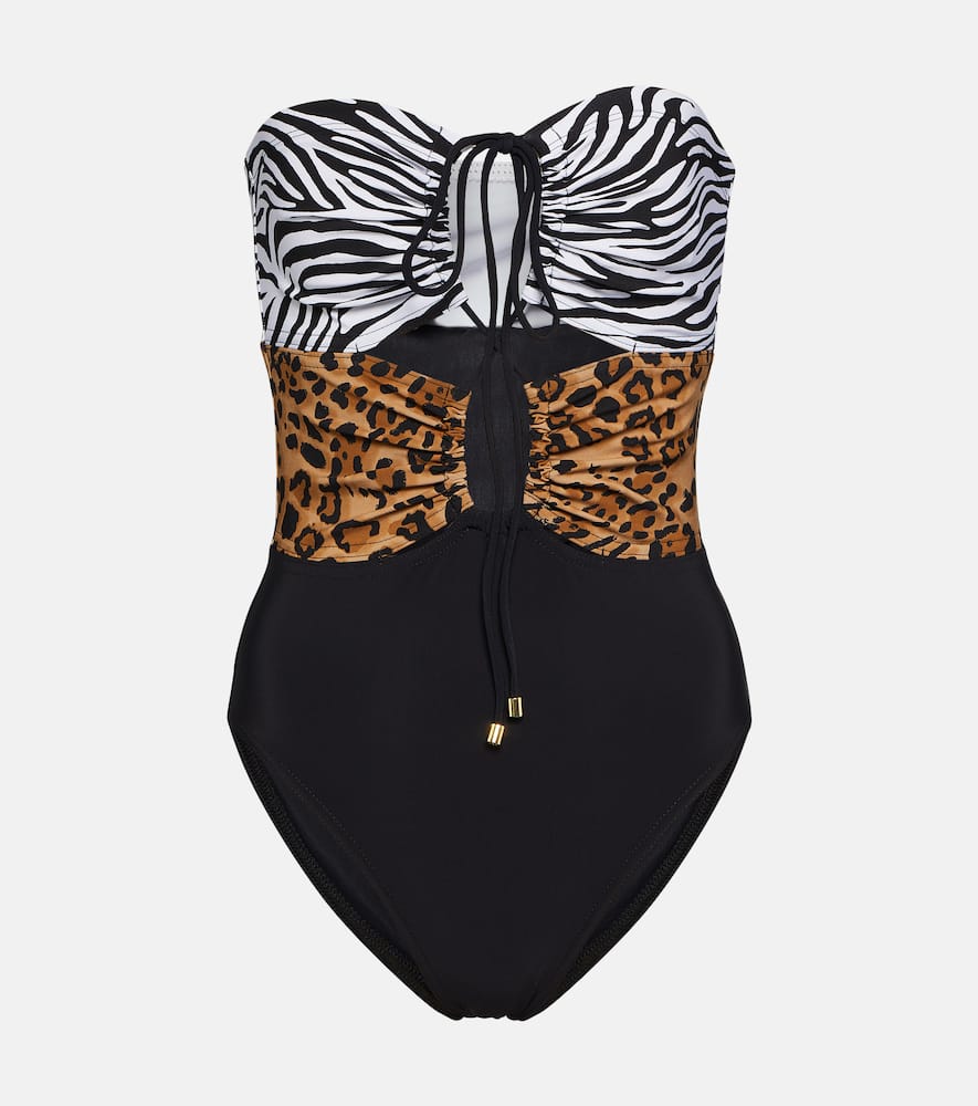 Printed halterneck swimsuit