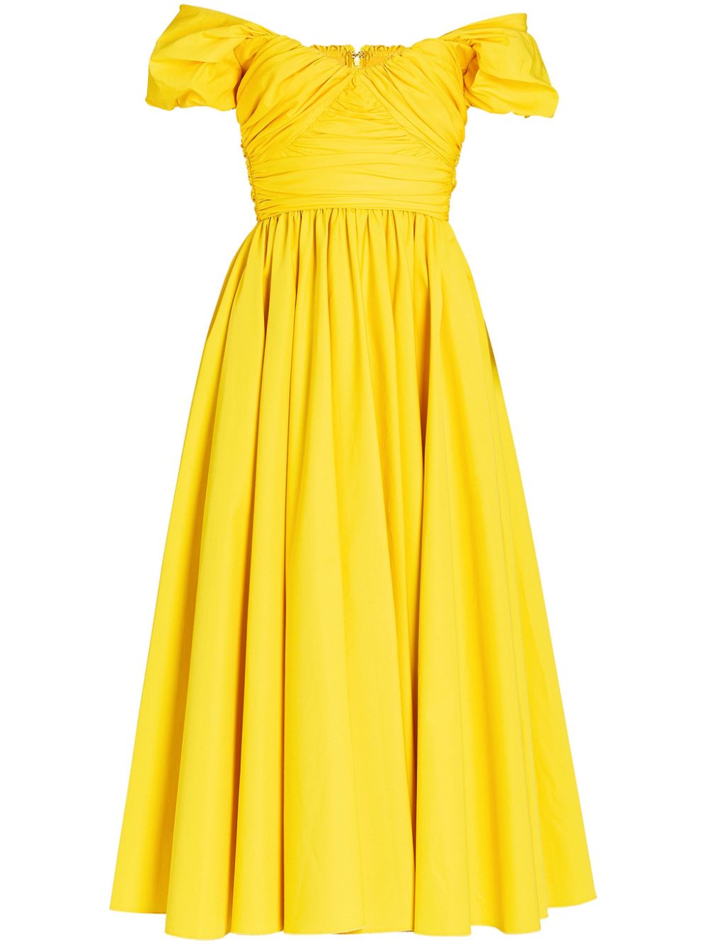 Poplin midi dress - Yellow