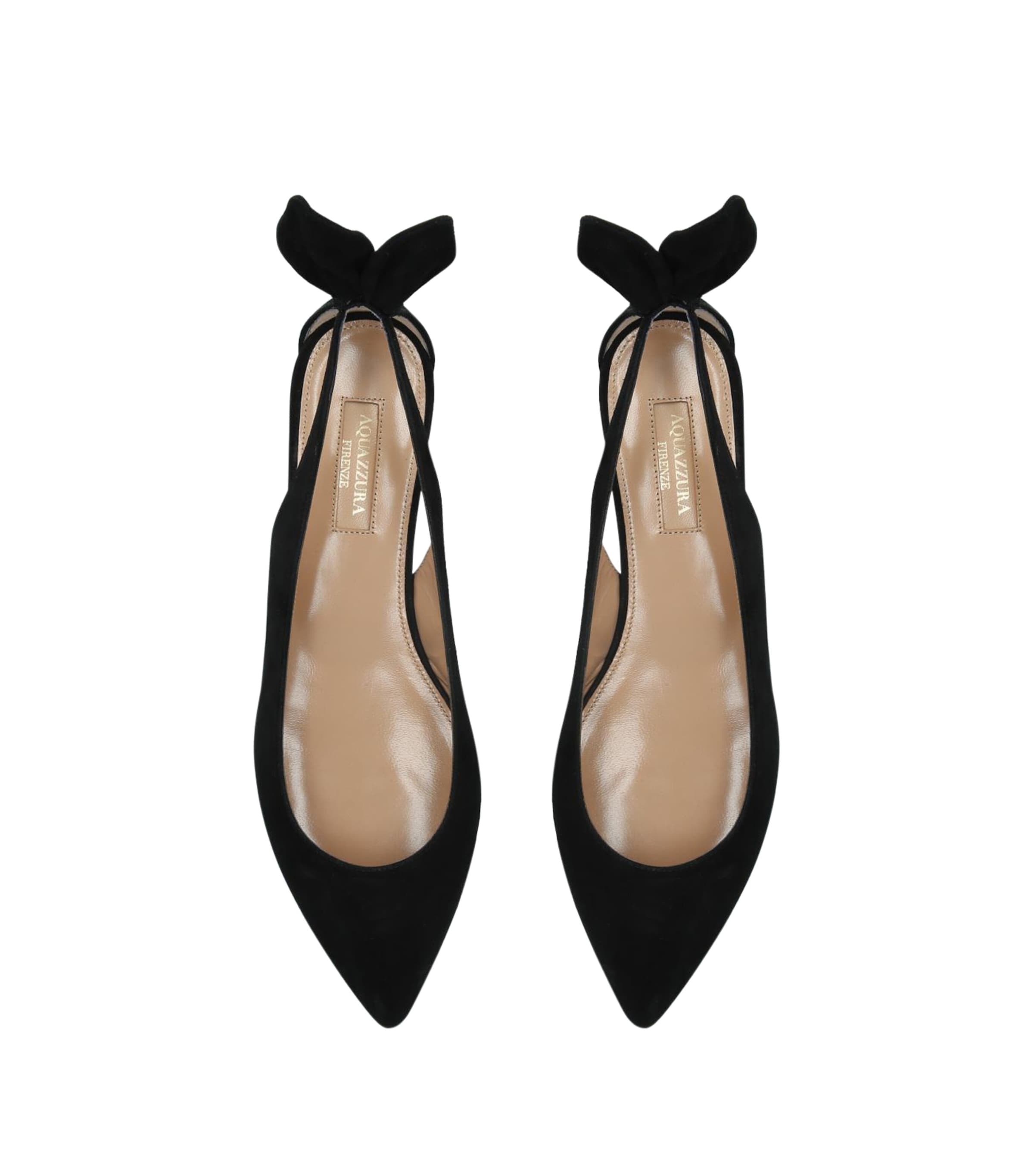 Suede Bow Tie Ballet Flats