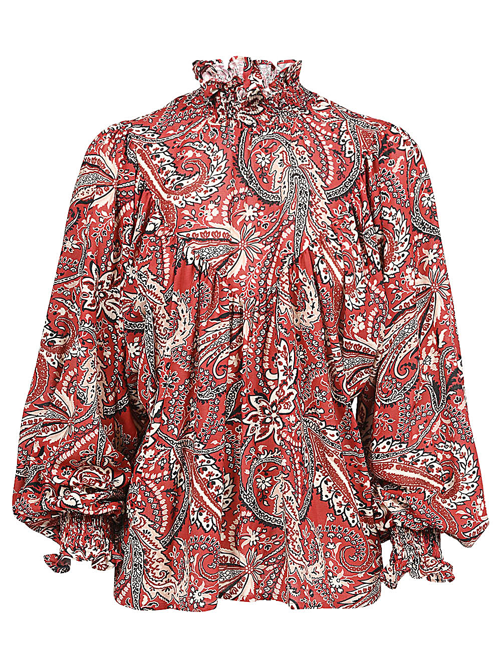 Red Red Paisley Print Shirt