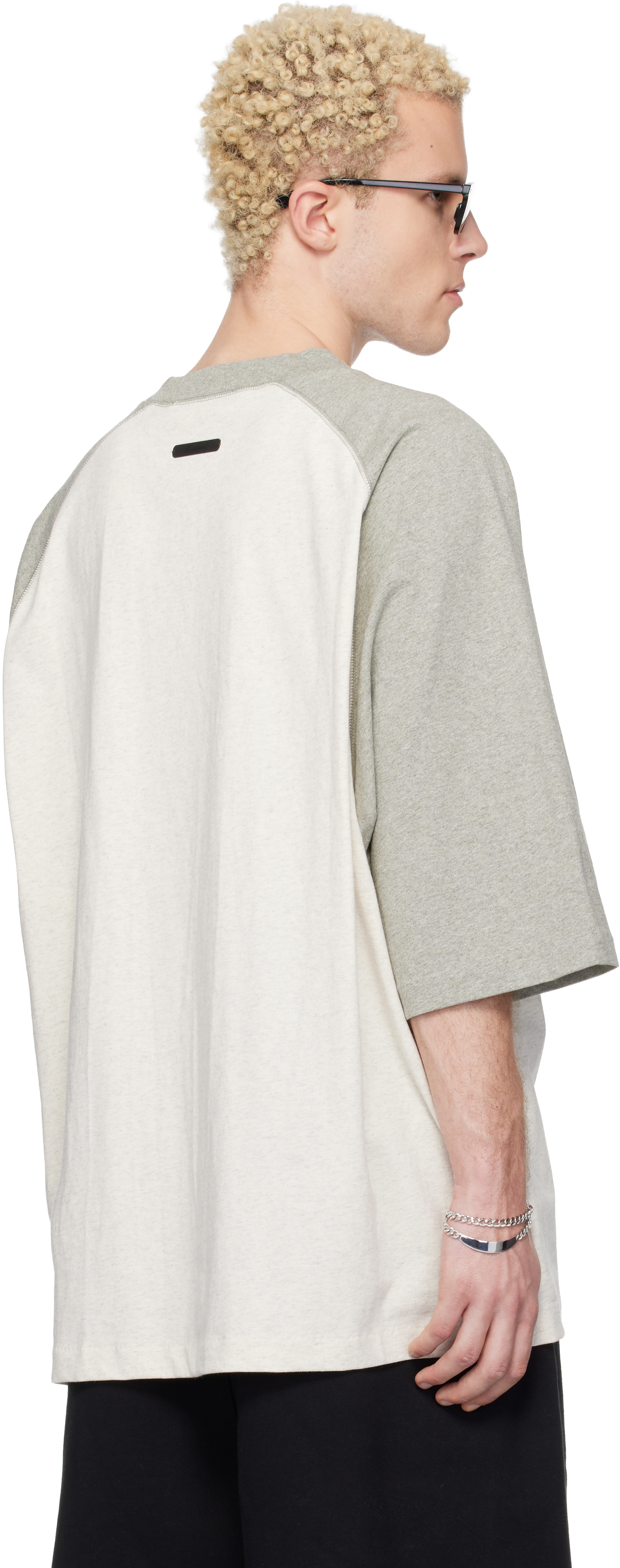 Off-White & Gray Signature Baseball T-shirt