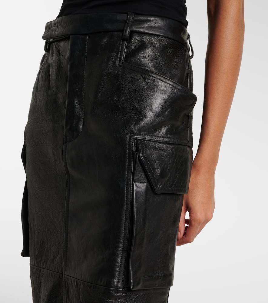 Firbanks leather midi skirt